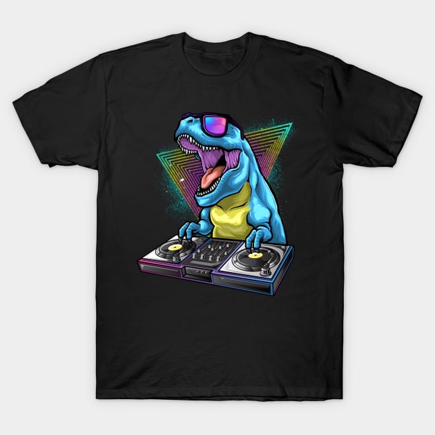 DJ Dinosaur T Rex T-Shirt by KAWAIITEE